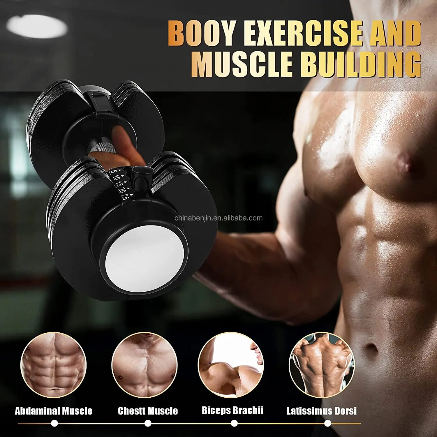 Adjustable Cast Iron Dumbbell 25LB Weight Lifting Home Gym Bodybuilding 5 1 11KG Free Weights Glide Easy to Use