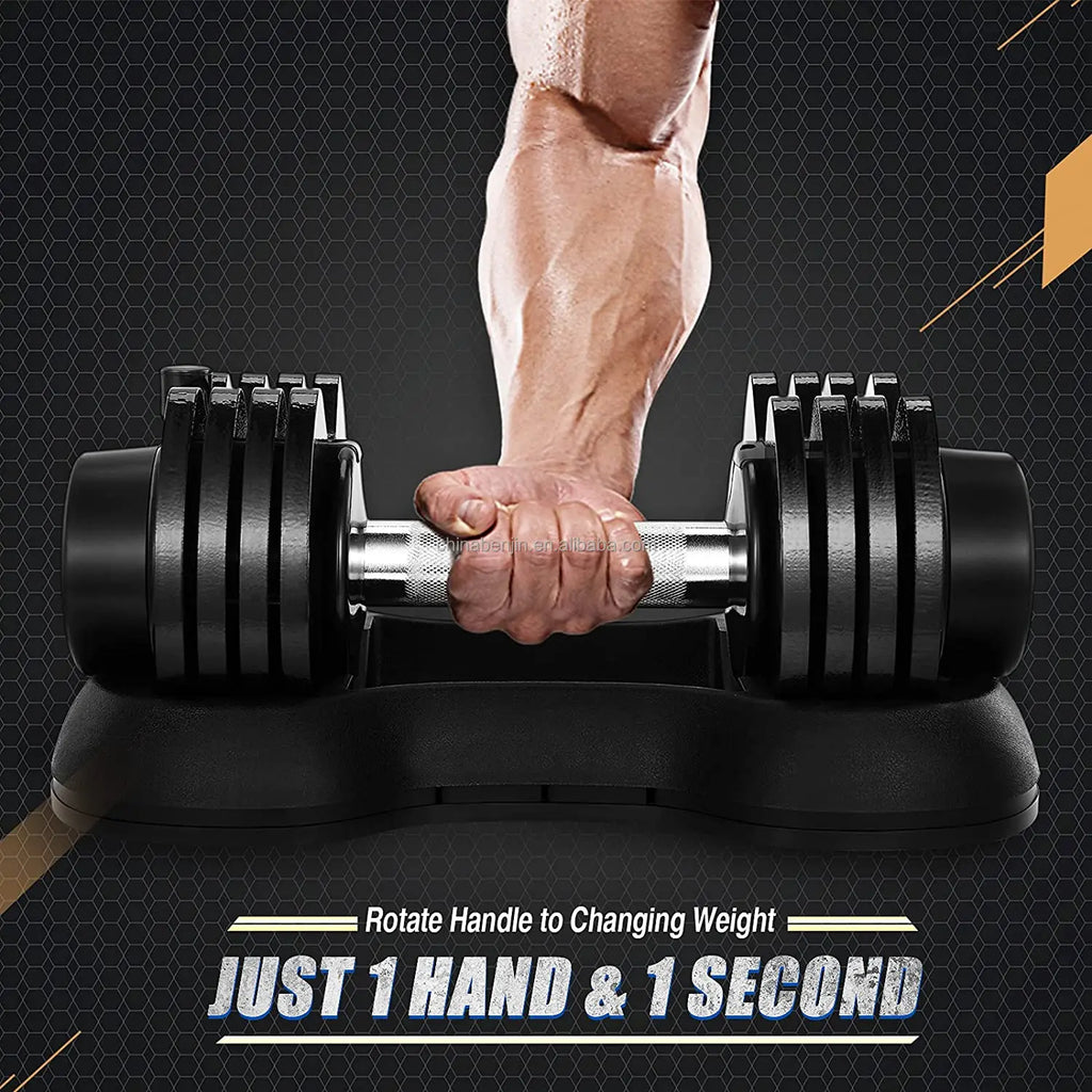 Adjustable Cast Iron Dumbbell 25LB Weight Lifting Home Gym Bodybuilding 5 1 11KG Free Weights Glide Easy to Use