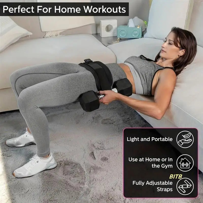 Dumbbell Exercise Belt Hip Thrust Weight-Bearing For Effective Glute Bridge Barbell Workout Waist Fitness Weight Training